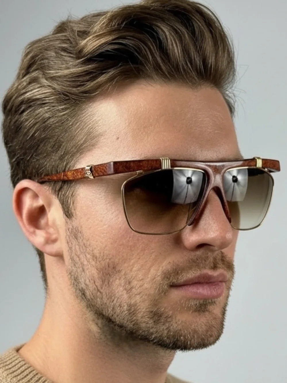 Vintage Christian Dior 2555 47 Sunglasses Flat Top Brow Aviator Deadstock VFC